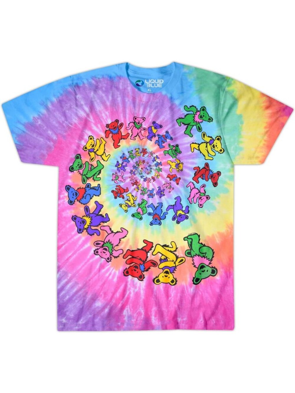 Grateful Dead Spiral Bears Graphic T-Shirt for Men | Vintage Style Tee